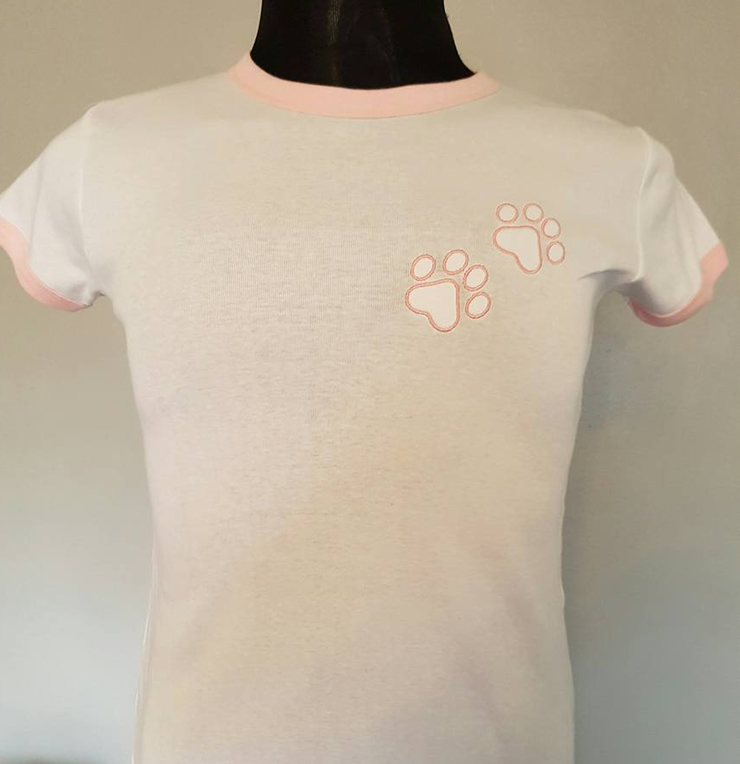 Embroidered Paw T Shirt